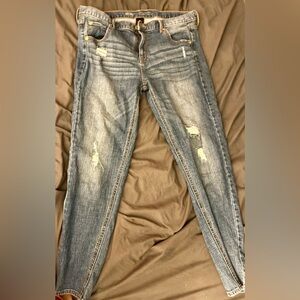 Distressed Blue Jeans
